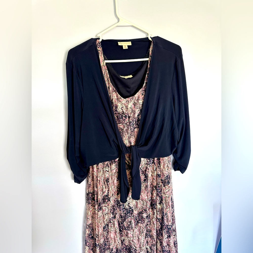 Women’s dress - tea length - sheer top layer